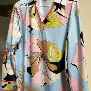 Colorful Floral Long Sleeve Top